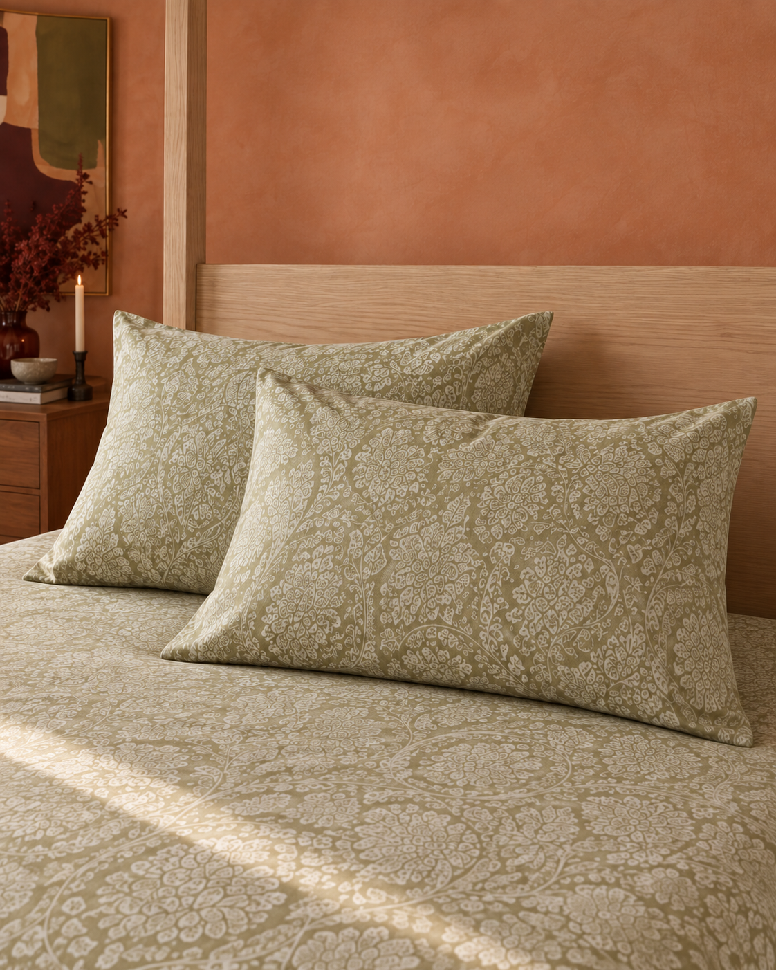 Olive Heritage Spare Pillowcase Pair