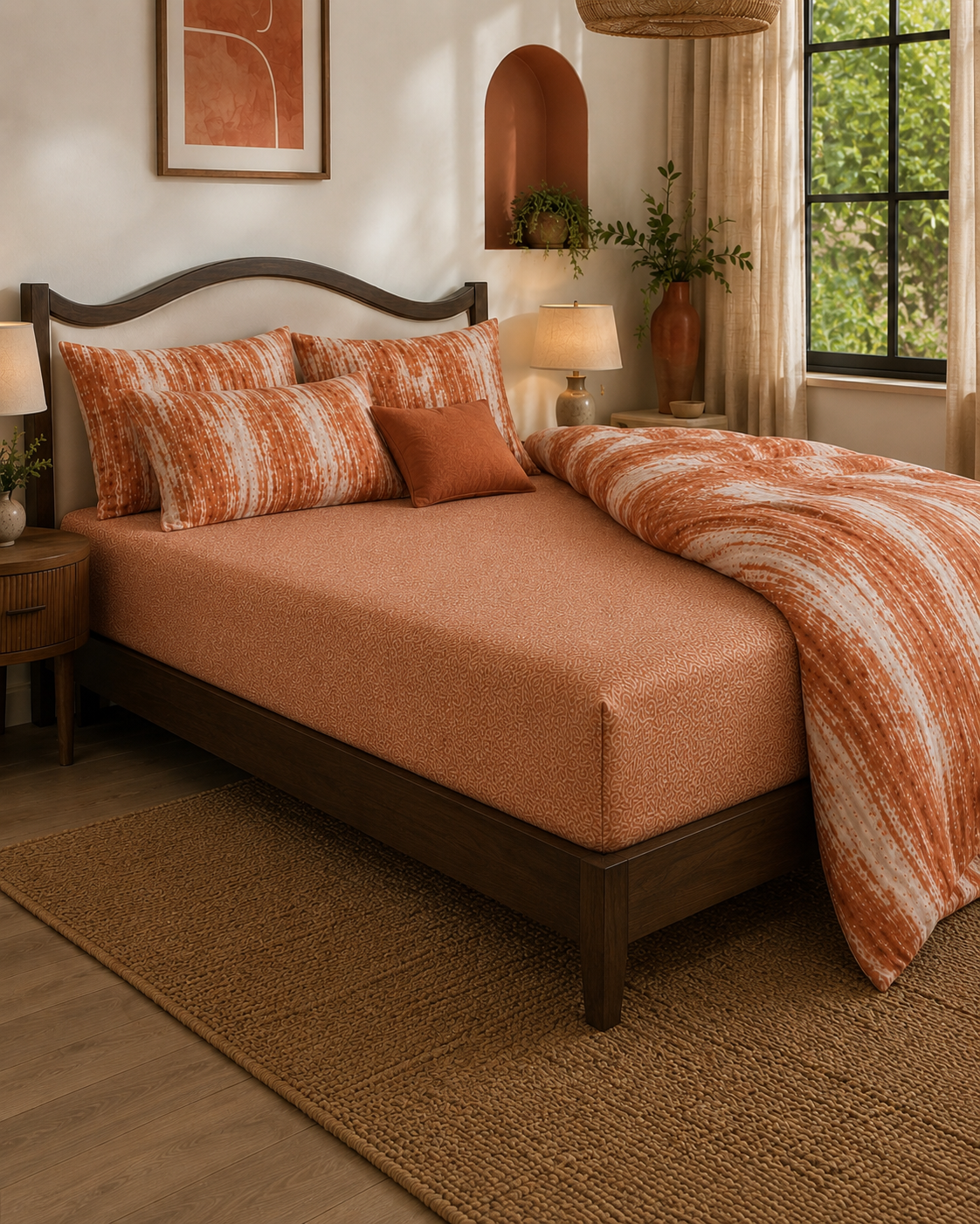 Rust Terracotta bedding. Shop the look.