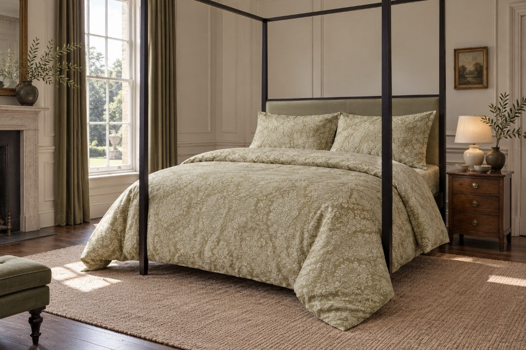 AMURE Linen printed cotton sateen bedding